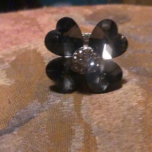 💍Onyx black flower  ring💎